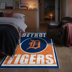 mlb detroit tigers area rug non slip baseball carpet home decor gift idea for fans bedroom dt79
