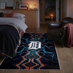 mlb detroit tigers area rug non slip baseball carpet home decor gift idea for fans bedroom dt80