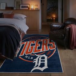 mlb detroit tigers area rug non slip baseball carpet home decor gift idea for fans bedroom dt81