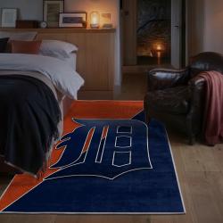 mlb detroit tigers area rug non slip baseball carpet home decor gift idea for fans bedroom dt96
