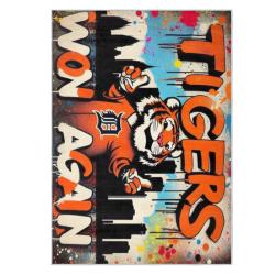 mlb detroit tigers area rug non slip baseball carpet home decor gift idea for fans dt265