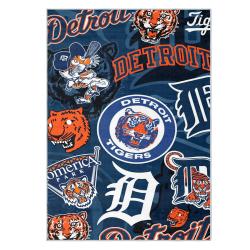 mlb detroit tigers area rug non slip baseball carpet home decor gift idea for fans dt267