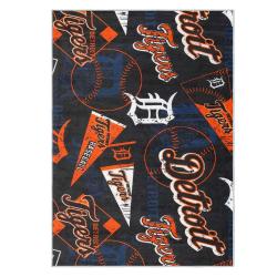 mlb detroit tigers area rug non slip baseball carpet home decor gift idea for fans dt274