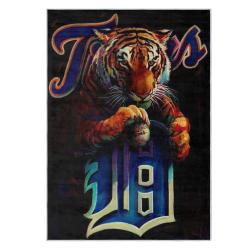 mlb detroit tigers area rug non slip baseball carpet home decor gift idea for fans dt67