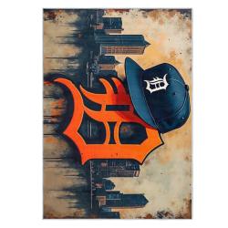mlb detroit tigers area rug non slip baseball carpet home decor gift idea for fans dt76