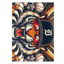 mlb detroit tigers area rug non slip baseball carpet home decor gift idea for fans dt86