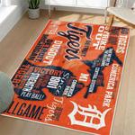 mlb detroit tigers area rug non slip baseball carpet home decor gift idea for fans living room dt118