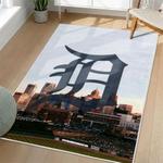 mlb detroit tigers area rug non slip baseball carpet home decor gift idea for fans living room dt137