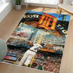 mlb detroit tigers area rug non slip baseball carpet home decor gift idea for fans living room dt151