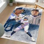 mlb detroit tigers area rug non slip baseball carpet home decor gift idea for fans living room dt159