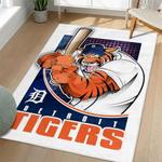 mlb detroit tigers area rug non slip baseball carpet home decor gift idea for fans living room dt162