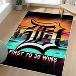mlb detroit tigers area rug non slip baseball carpet home decor gift idea for fans living room dt165