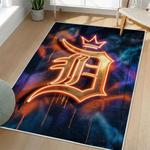 mlb detroit tigers area rug non slip baseball carpet home decor gift idea for fans living room dt166