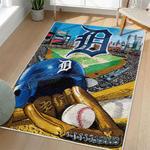mlb detroit tigers area rug non slip baseball carpet home decor gift idea for fans living room dt167