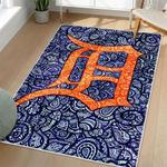 mlb detroit tigers area rug non slip baseball carpet home decor gift idea for fans living room dt196