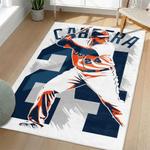 mlb detroit tigers area rug non slip baseball carpet home decor gift idea for fans living room dt212