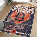 mlb detroit tigers area rug non slip baseball carpet home decor gift idea for fans living room dt213