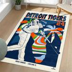 mlb detroit tigers area rug non slip baseball carpet home decor gift idea for fans living room dt221