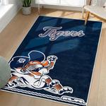mlb detroit tigers area rug non slip baseball carpet home decor gift idea for fans living room dt225