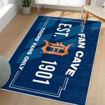 mlb detroit tigers area rug non slip baseball carpet home decor gift idea for fans living room dt234