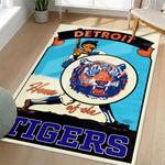 mlb detroit tigers area rug non slip baseball carpet home decor gift idea for fans living room dt262