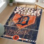 mlb detroit tigers area rug non slip baseball carpet home decor gift idea for fans living room dt263