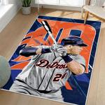 mlb detroit tigers area rug non slip baseball carpet home decor gift idea for fans living room dt268