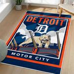 mlb detroit tigers area rug non slip baseball carpet home decor gift idea for fans living room dt272