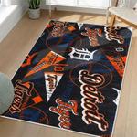 mlb detroit tigers area rug non slip baseball carpet home decor gift idea for fans living room dt274