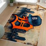 mlb detroit tigers area rug non slip baseball carpet home decor gift idea for fans living room dt76
