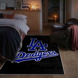 mlb los angeles dodgers area rug non slip baseball carpet home decor gift idea for fans bedroom lad10