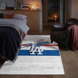 mlb los angeles dodgers area rug non slip baseball carpet home decor gift idea for fans bedroom lad102