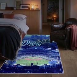 mlb los angeles dodgers area rug non slip baseball carpet home decor gift idea for fans bedroom lad104