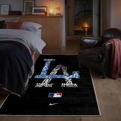 mlb los angeles dodgers area rug non slip baseball carpet home decor gift idea for fans bedroom lad11
