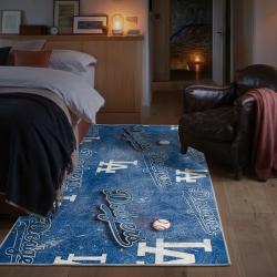 mlb los angeles dodgers area rug non slip baseball carpet home decor gift idea for fans bedroom lad112