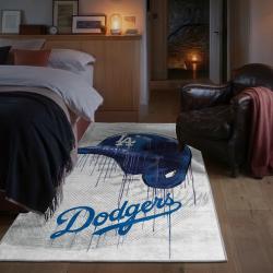 mlb los angeles dodgers area rug non slip baseball carpet home decor gift idea for fans bedroom lad119