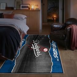 mlb los angeles dodgers area rug non slip baseball carpet home decor gift idea for fans bedroom lad12