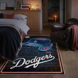 mlb los angeles dodgers area rug non slip baseball carpet home decor gift idea for fans bedroom lad125