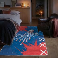 mlb los angeles dodgers area rug non slip baseball carpet home decor gift idea for fans bedroom lad126