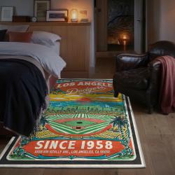 mlb los angeles dodgers area rug non slip baseball carpet home decor gift idea for fans bedroom lad128