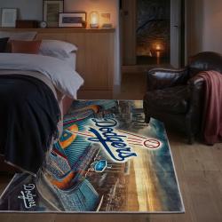 mlb los angeles dodgers area rug non slip baseball carpet home decor gift idea for fans bedroom lad137