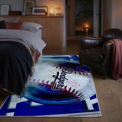 mlb los angeles dodgers area rug non slip baseball carpet home decor gift idea for fans bedroom lad138