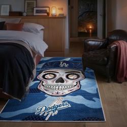 mlb los angeles dodgers area rug non slip baseball carpet home decor gift idea for fans bedroom lad14