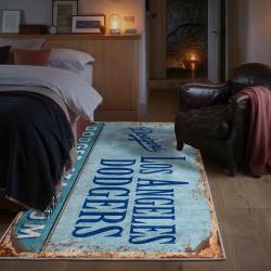 mlb los angeles dodgers area rug non slip baseball carpet home decor gift idea for fans bedroom lad145