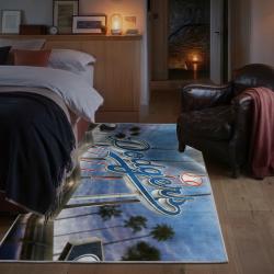 mlb los angeles dodgers area rug non slip baseball carpet home decor gift idea for fans bedroom lad151