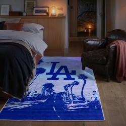 mlb los angeles dodgers area rug non slip baseball carpet home decor gift idea for fans bedroom lad153