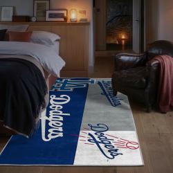 mlb los angeles dodgers area rug non slip baseball carpet home decor gift idea for fans bedroom lad154