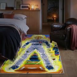 mlb los angeles dodgers area rug non slip baseball carpet home decor gift idea for fans bedroom lad158