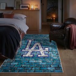 mlb los angeles dodgers area rug non slip baseball carpet home decor gift idea for fans bedroom lad16