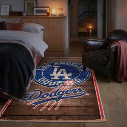 mlb los angeles dodgers area rug non slip baseball carpet home decor gift idea for fans bedroom lad160